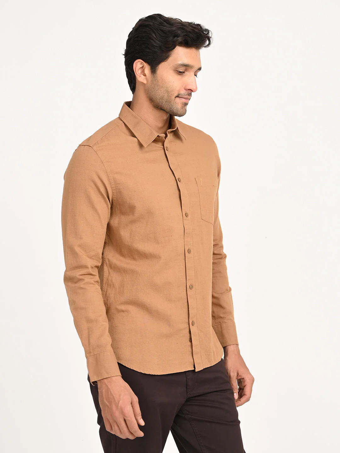 Men's Solid Full Sleeve Cotton Blend Shirt - Image 9