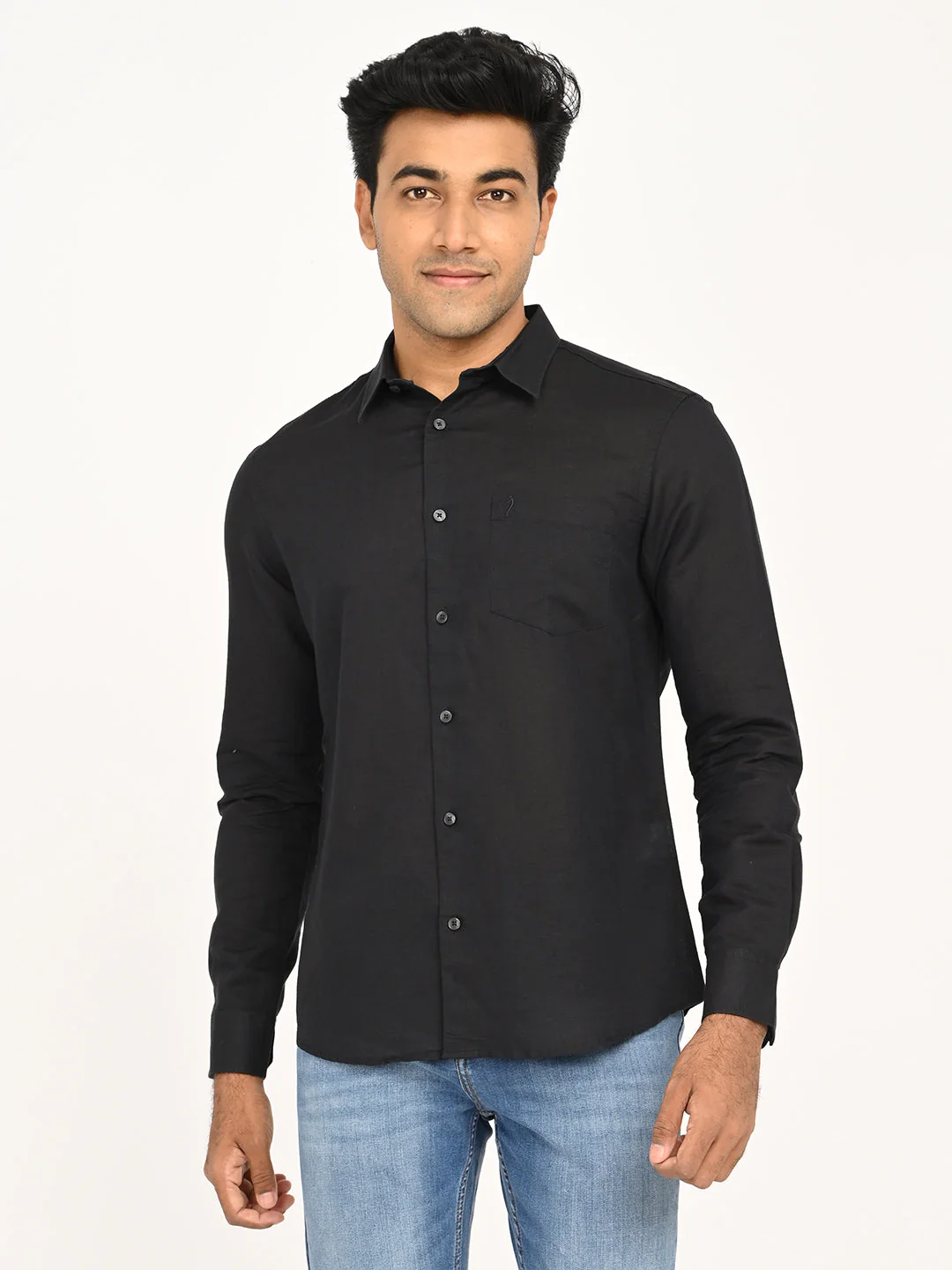 Men's Solid Full Sleeve Cotton Blend Shirt