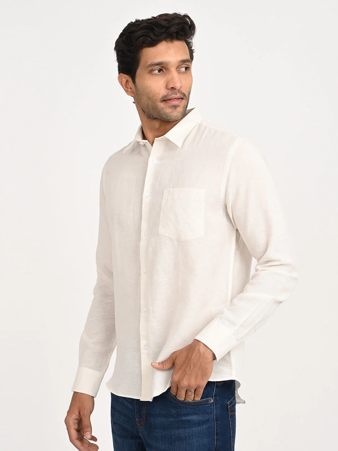 Men's Solid Full Sleeve Cotton Blend Shirt - Image 14