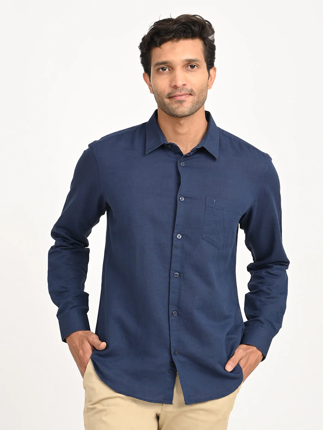 Men's Solid Full Sleeve Cotton Blend Shirt - Image 19