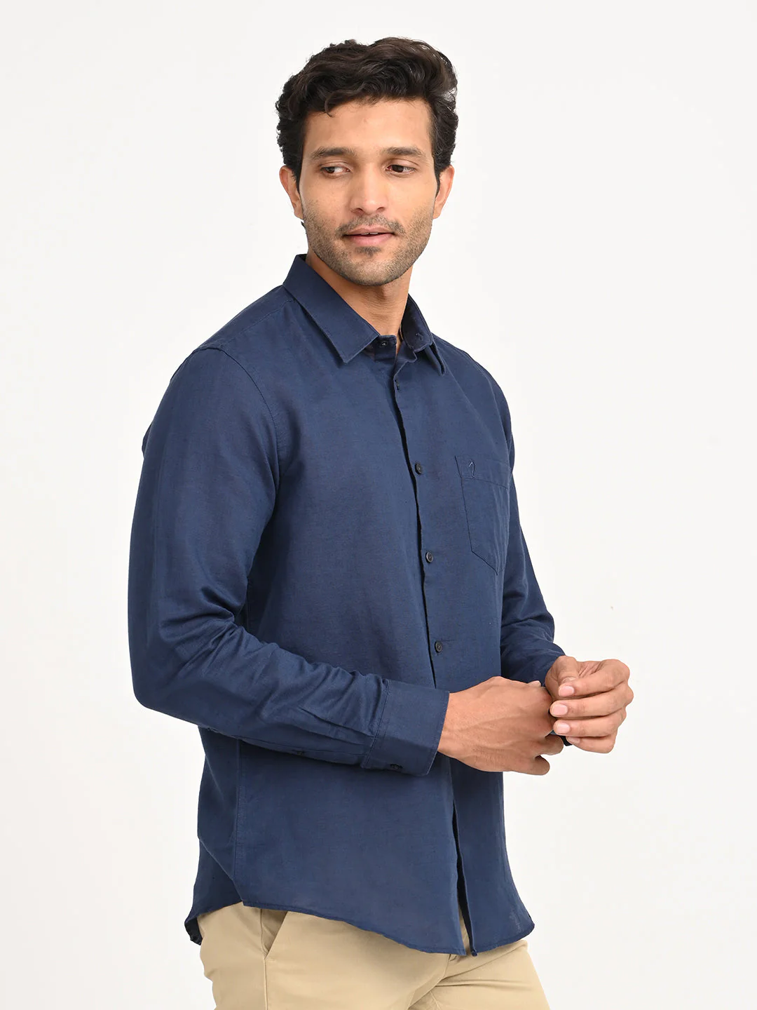 Men's Solid Full Sleeve Cotton Blend Shirt - Image 21