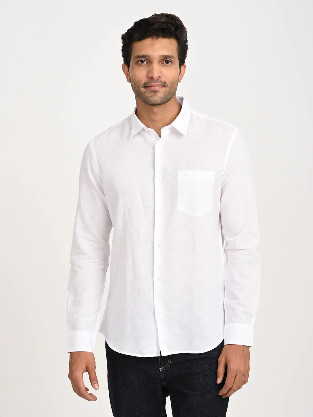 Men's Solid Full Sleeve Cotton Blend Shirt - Image 25