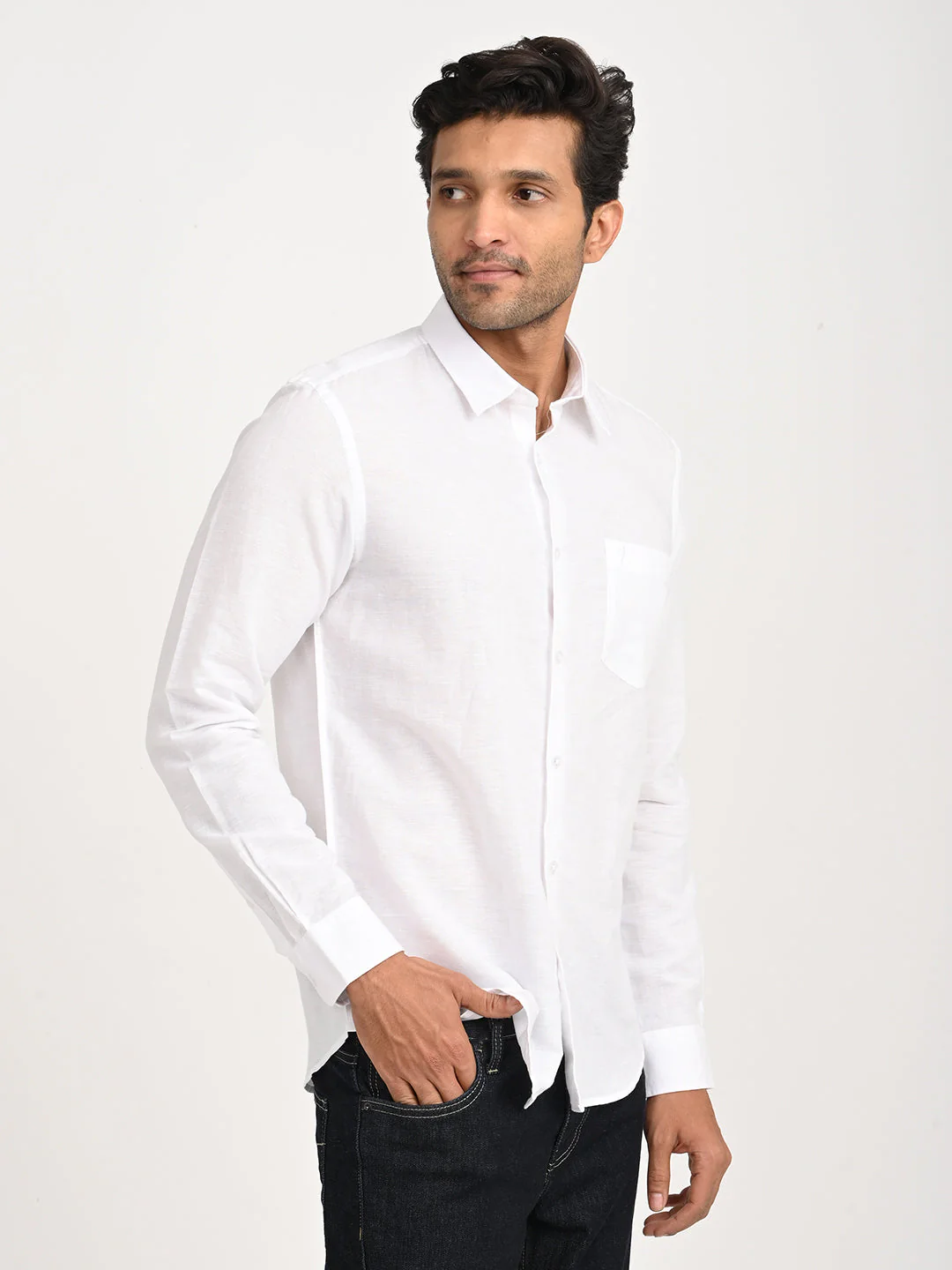 Men's Solid Full Sleeve Cotton Blend Shirt - Image 27