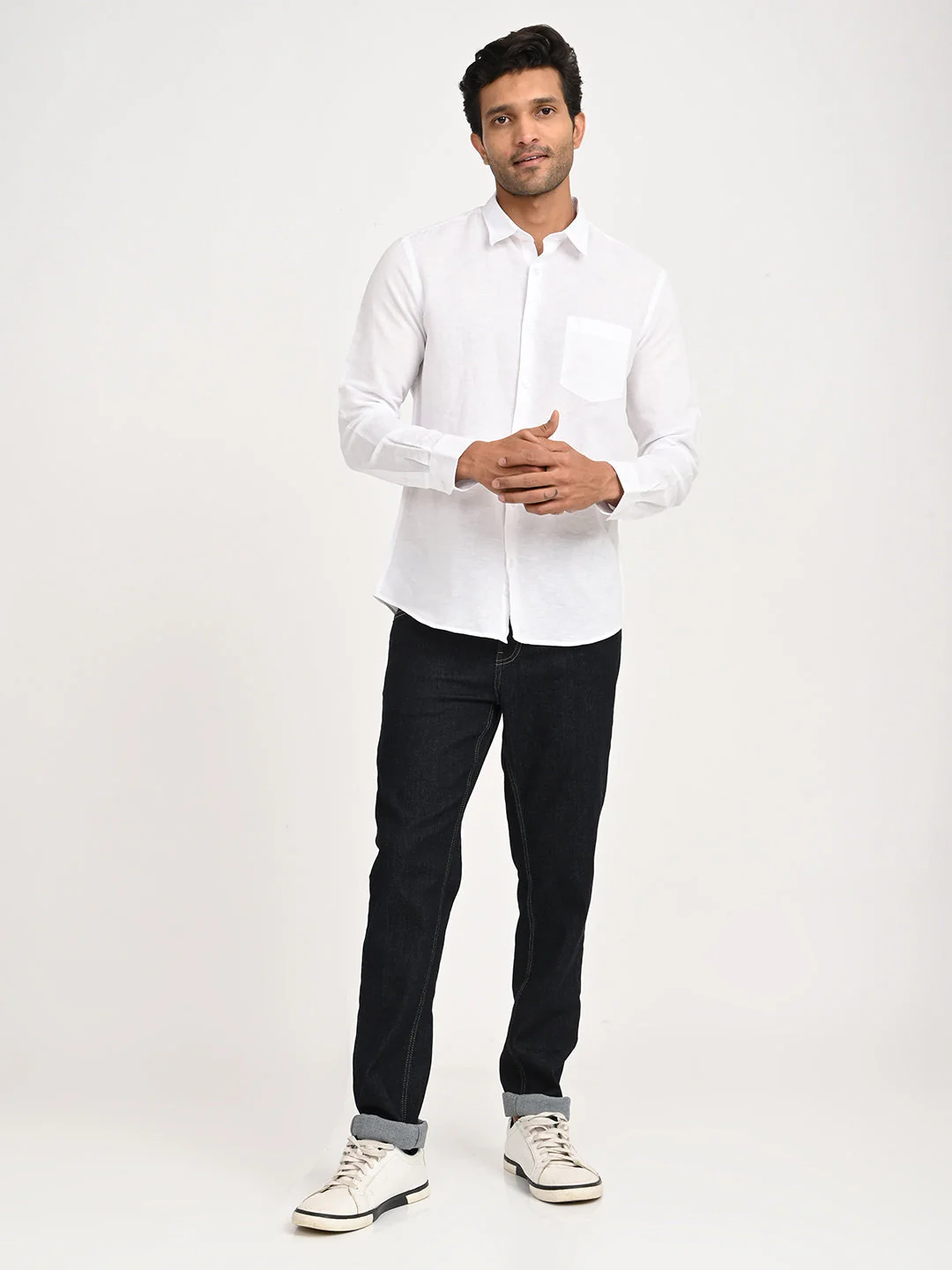 Men's Solid Full Sleeve Cotton Blend Shirt - Image 30