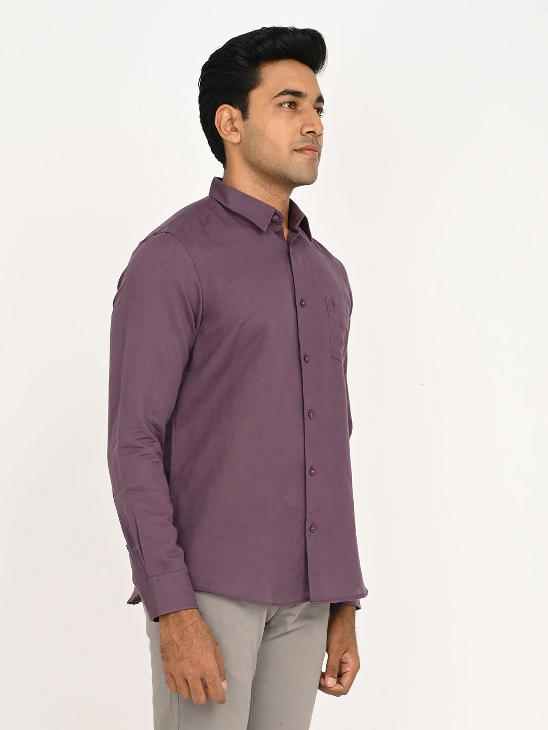 Men's Solid Full Sleeve Cotton Blend Shirt - Image 33