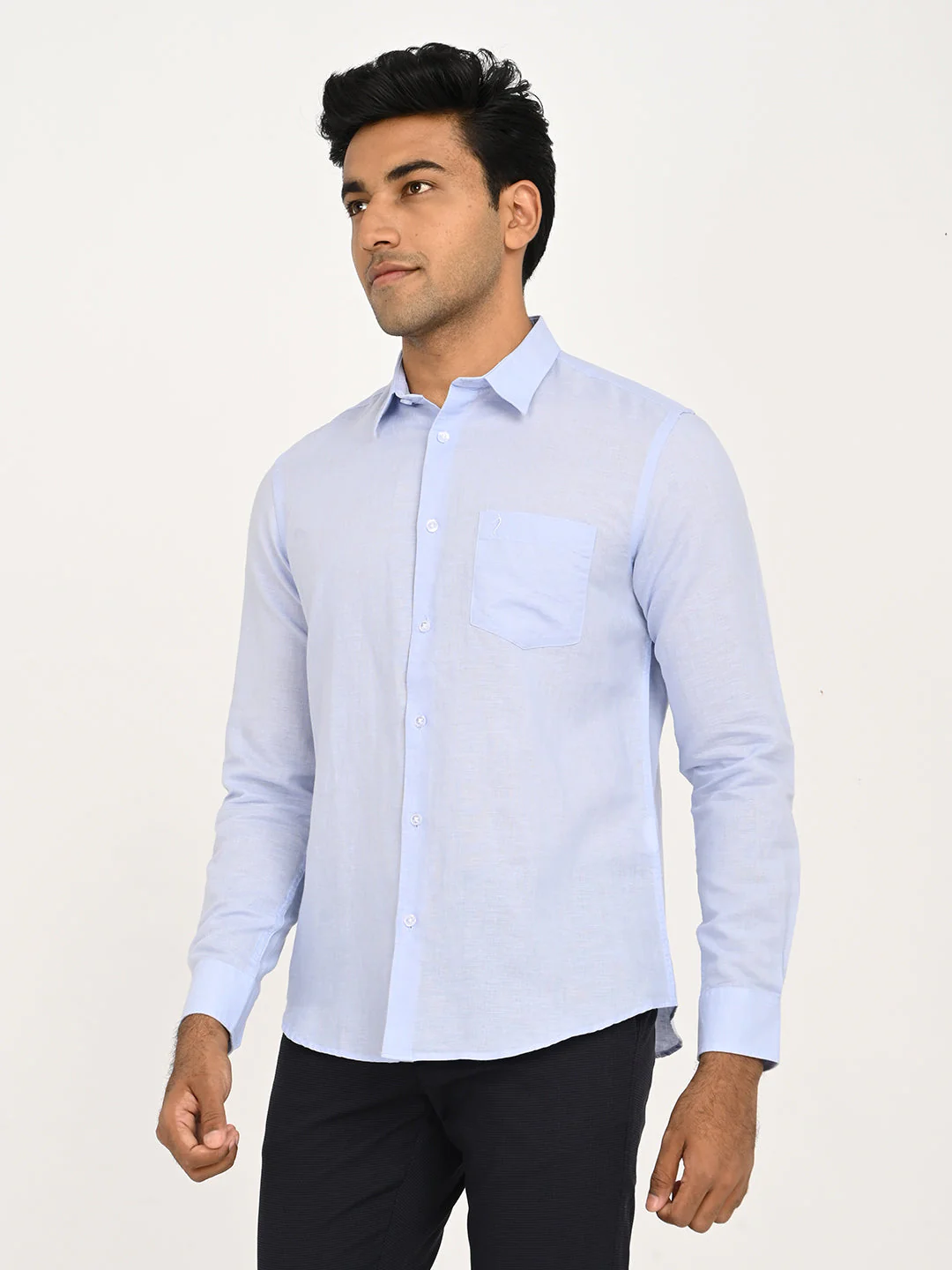 Men's Solid Full Sleeve Cotton Blend Shirt - Image 38