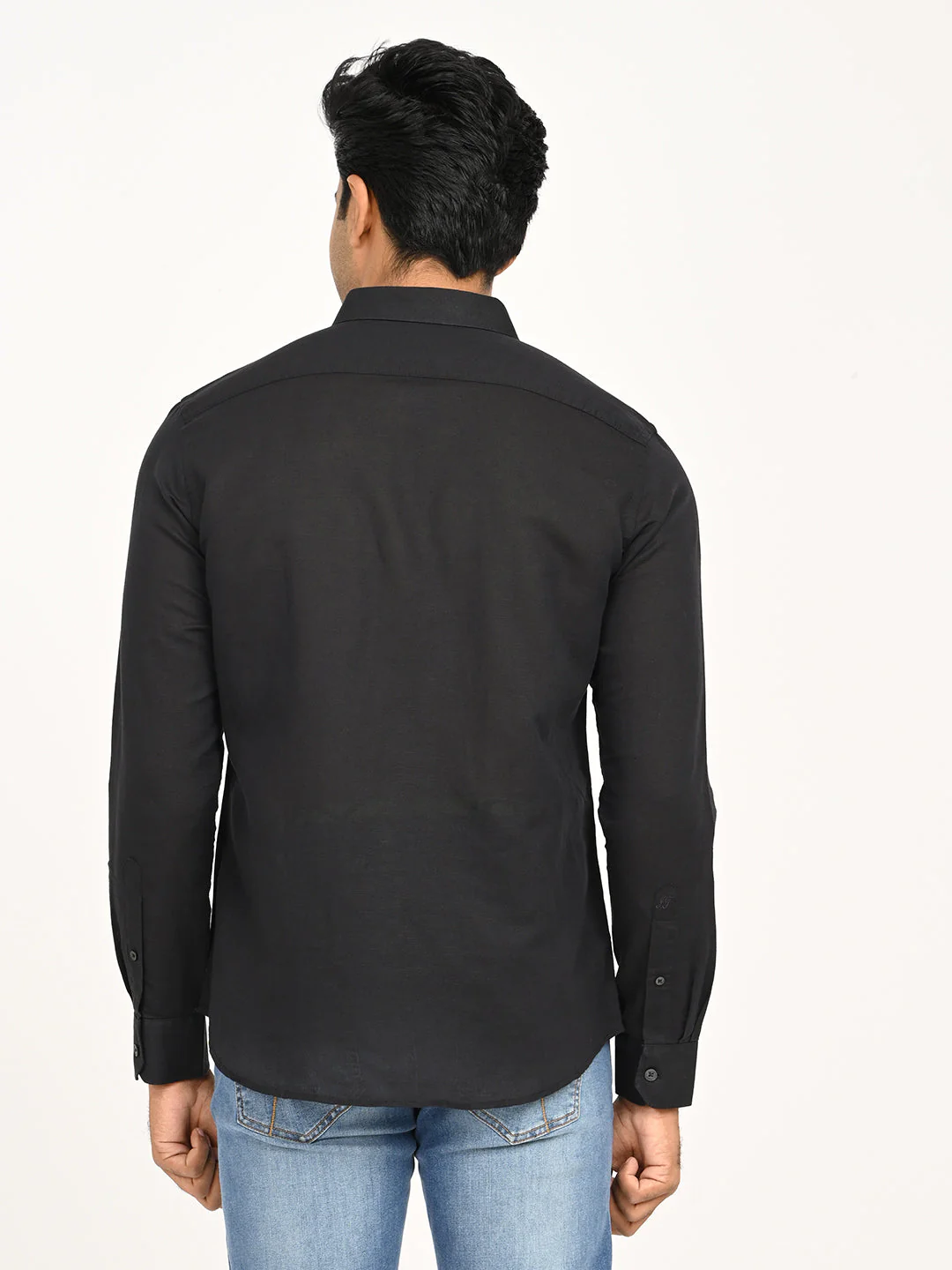 Men's Solid Full Sleeve Cotton Blend Shirt - Image 4