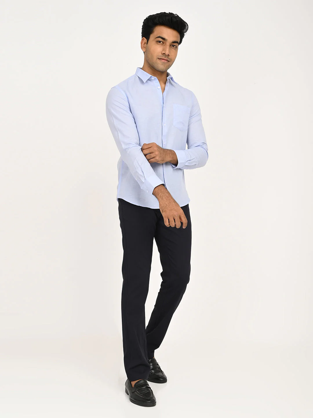 Men's Solid Full Sleeve Cotton Blend Shirt - Image 42