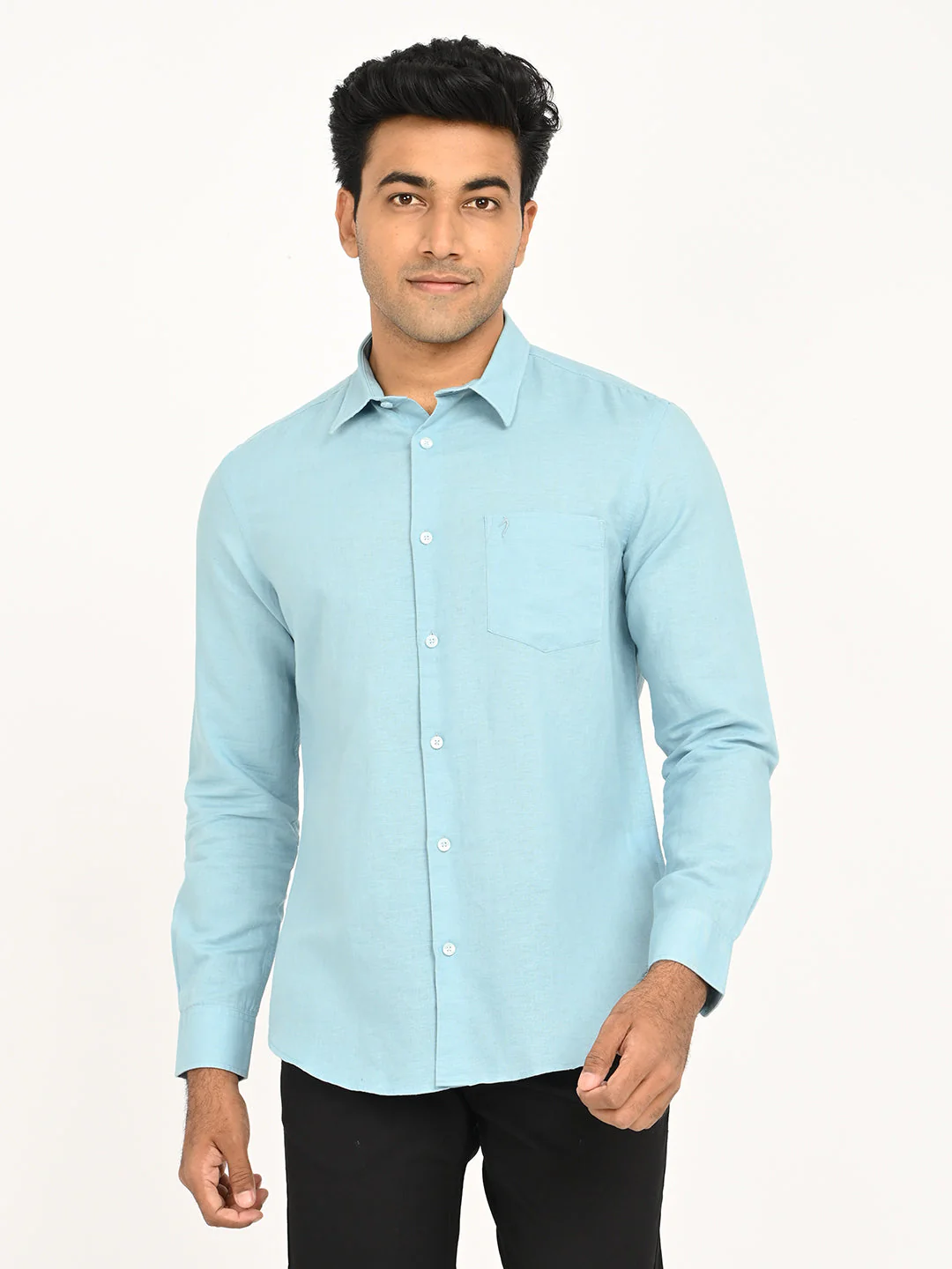 Men's Solid Full Sleeve Cotton Blend Shirt - Image 43