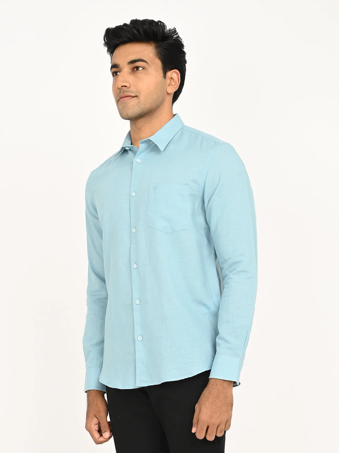 Men's Solid Full Sleeve Cotton Blend Shirt - Image 44