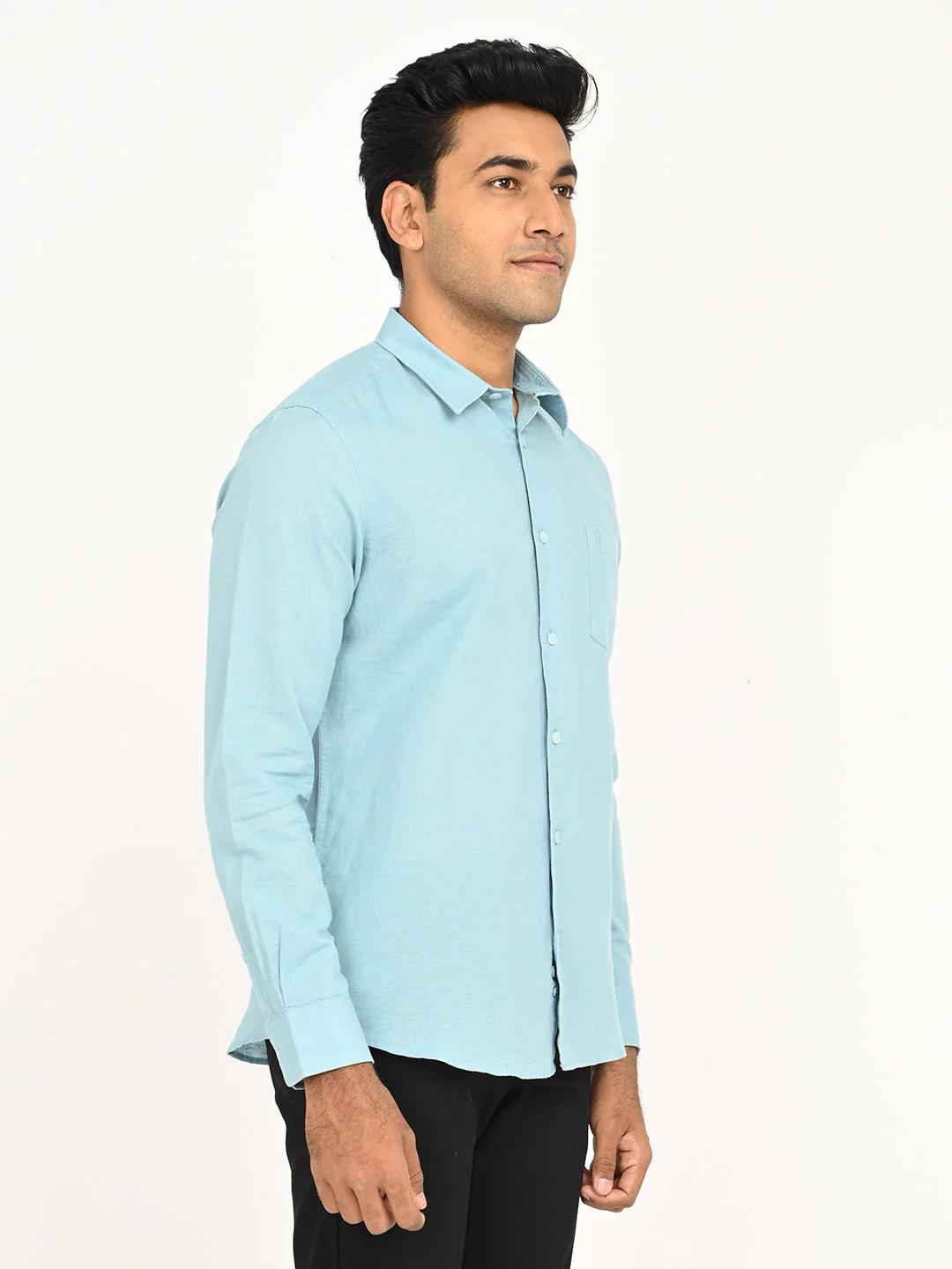 Men's Solid Full Sleeve Cotton Blend Shirt - Image 45