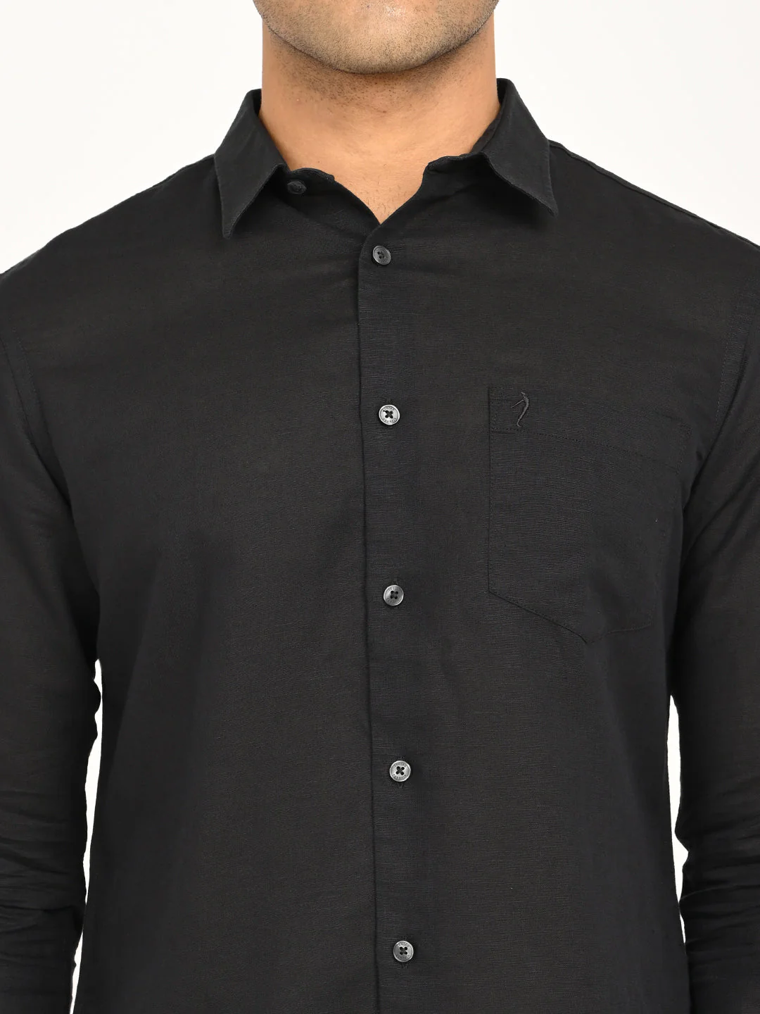Men's Solid Full Sleeve Cotton Blend Shirt - Image 5
