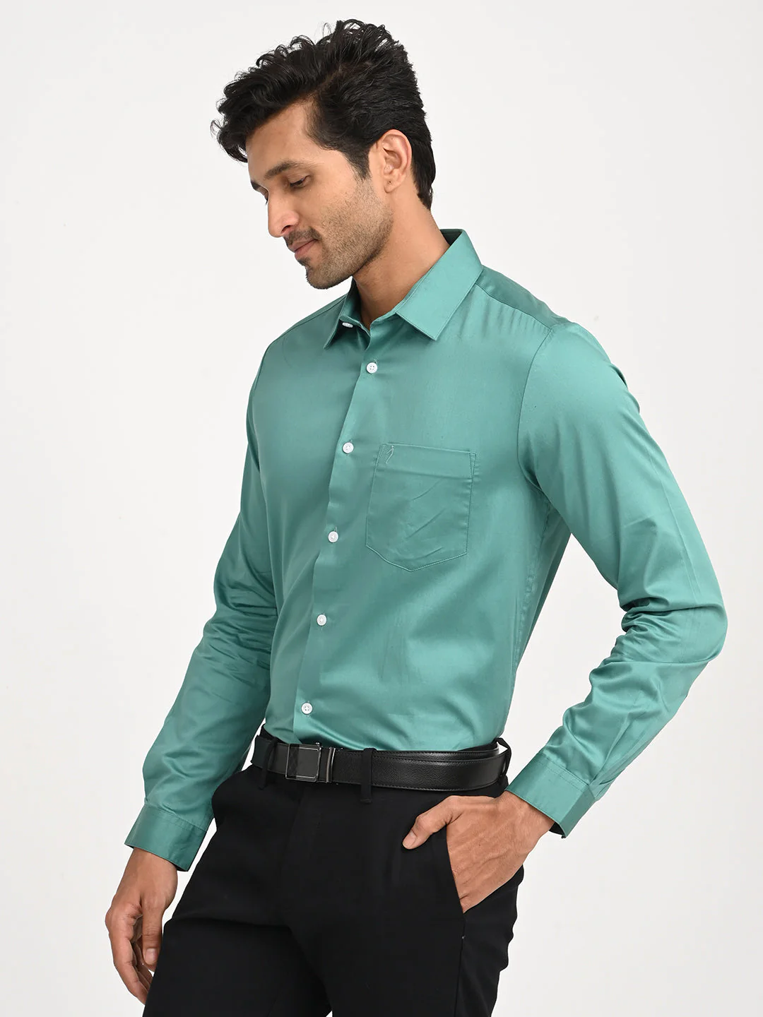 Men's Solid Full Sleeve Cotton Shirt - Image 14