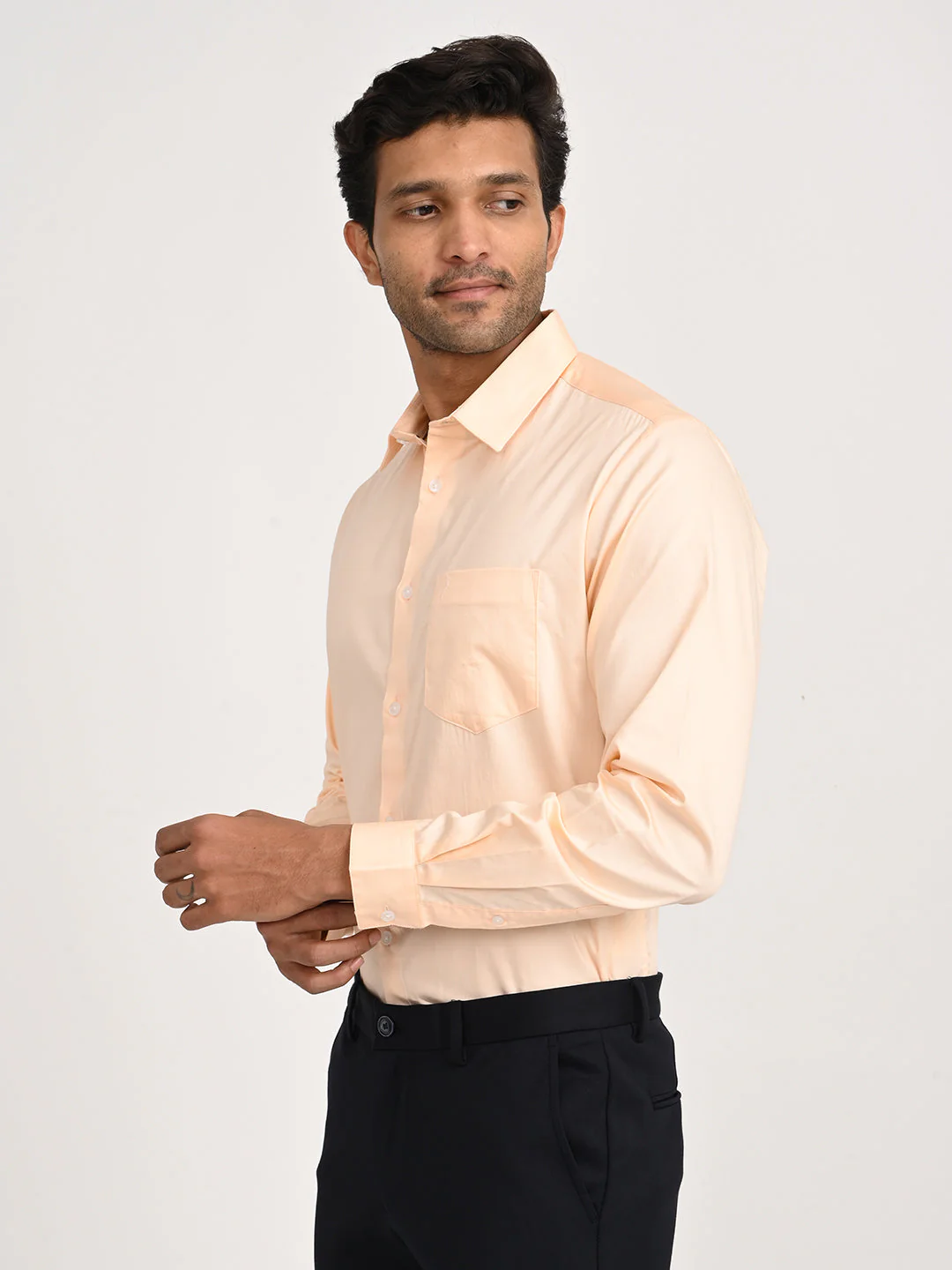 Men's Solid Full Sleeve Cotton Shirt - Image 2
