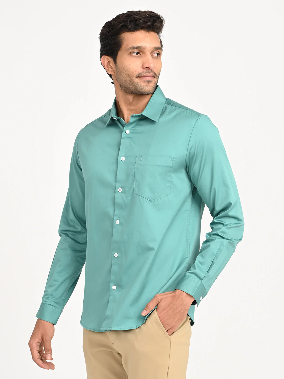 Men's Solid Full Sleeve Cotton Shirt - Image 20