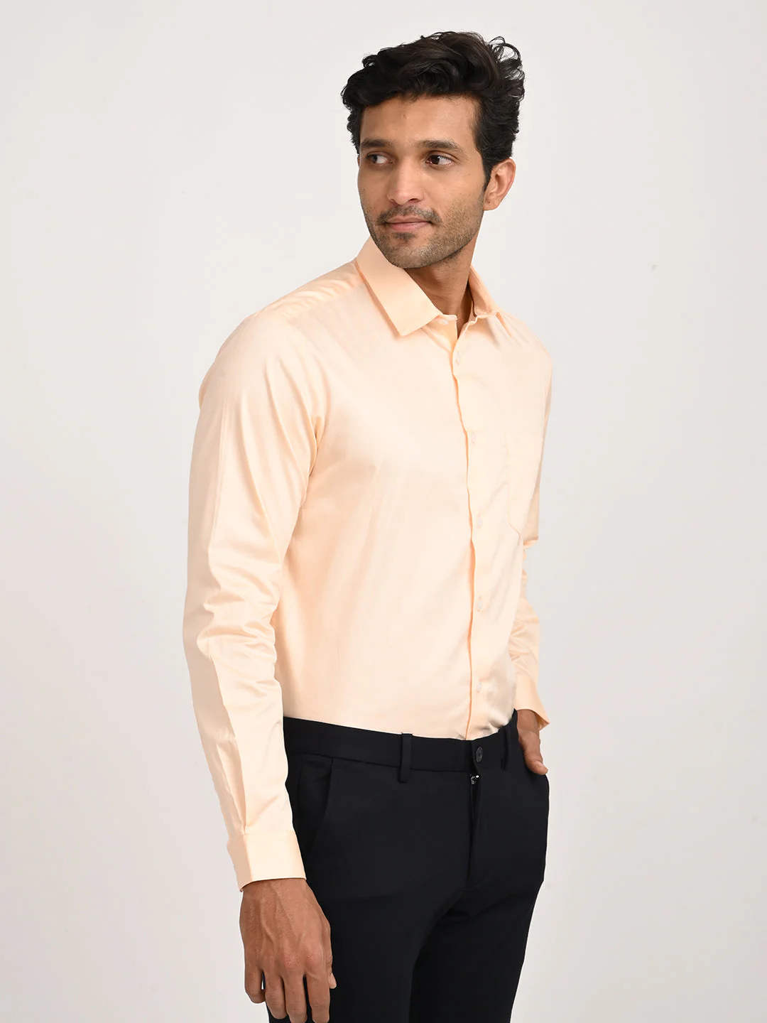 Men's Solid Full Sleeve Cotton Shirt - Image 3