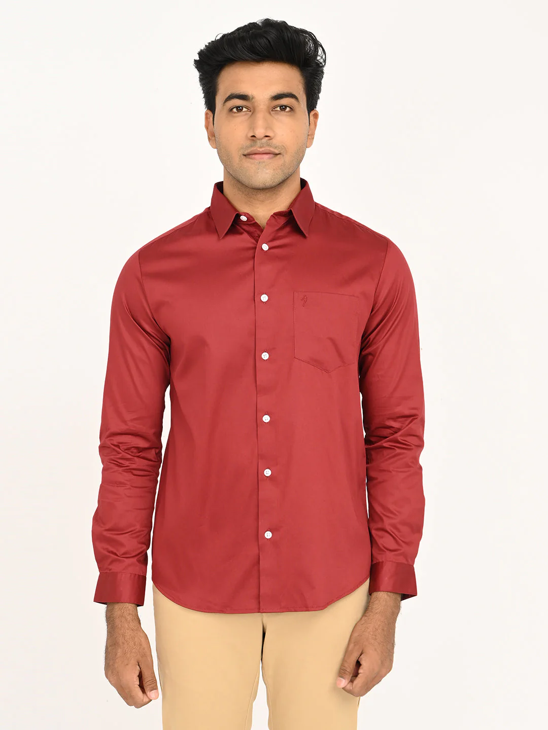 Men's Solid Full Sleeve Cotton Shirt - Image 37