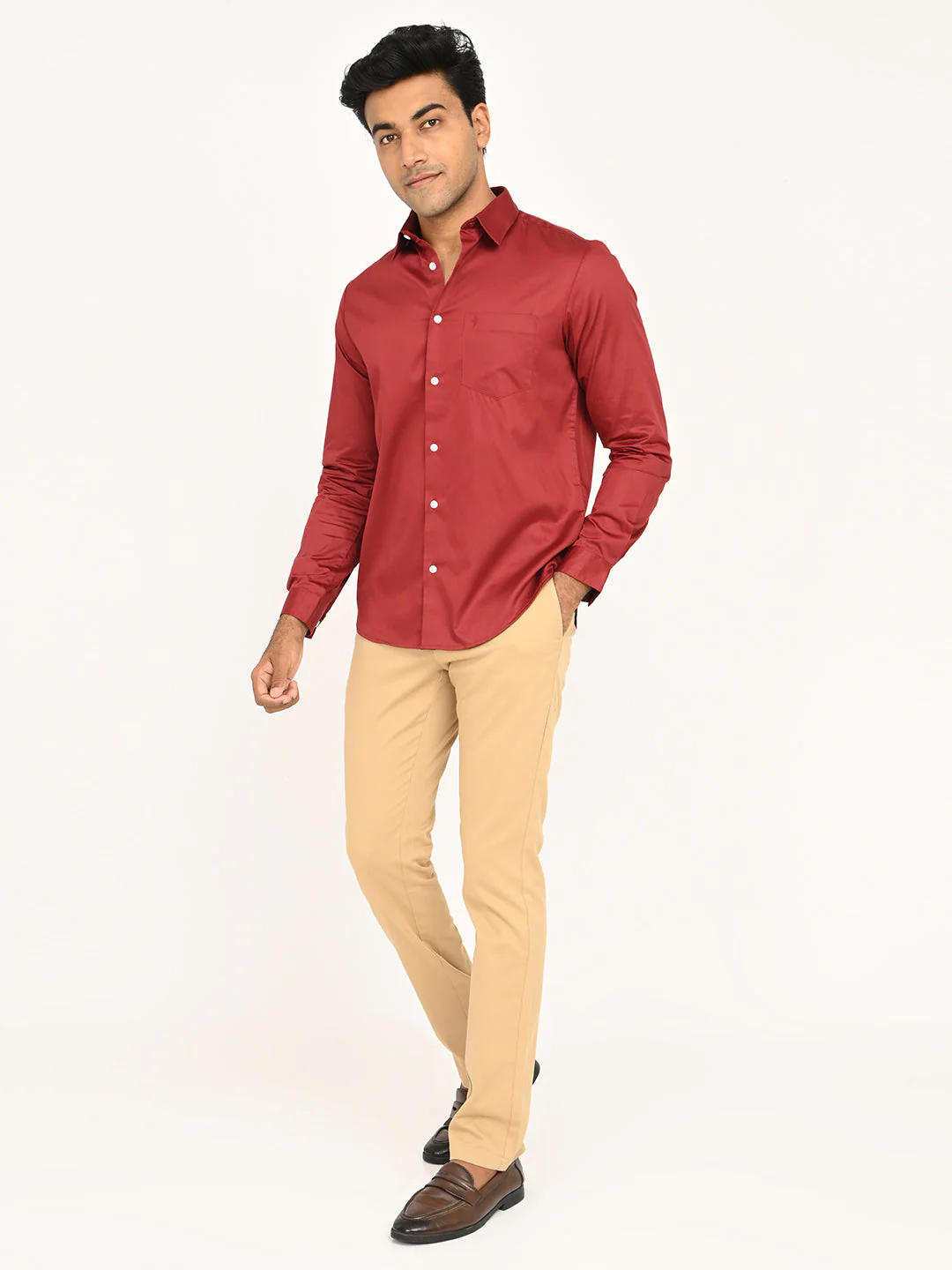 Men's Solid Full Sleeve Cotton Shirt - Image 42