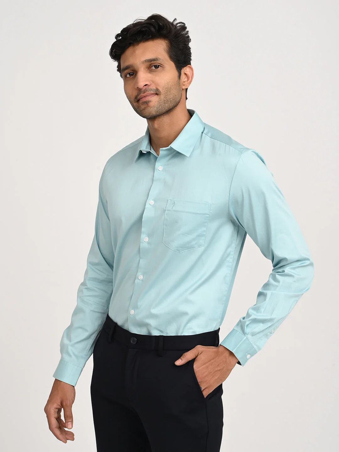 Men's Solid Full Sleeve Cotton Shirt - Image 8