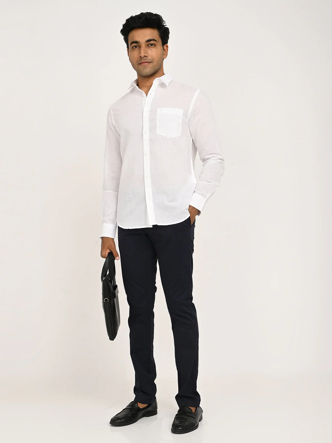 Men's Solid Full Sleeve Cotton Shirt - Image 6