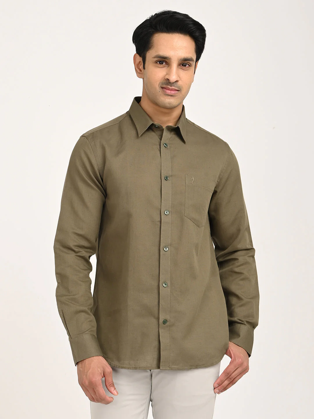 Men's Solid Full Sleeve Cotton Shirt - Image 7