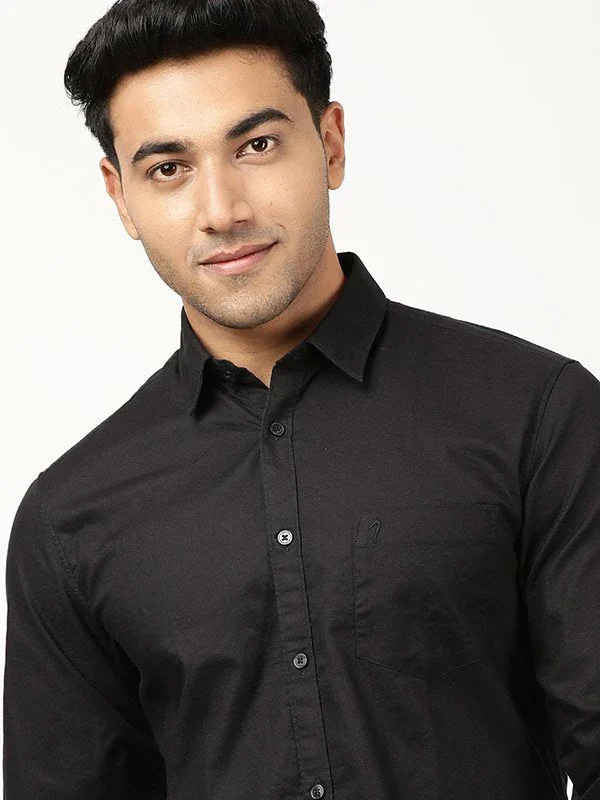 Men's Solid Full Sleeves Cotton Shirt - Image 2