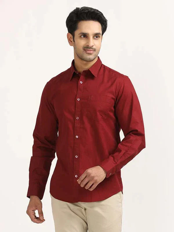 Men's Solid Full Sleeves Cotton Shirt - Image 25