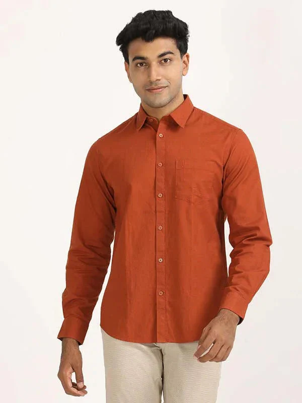 Men's Solid Full Sleeves Cotton Shirt - Image 30