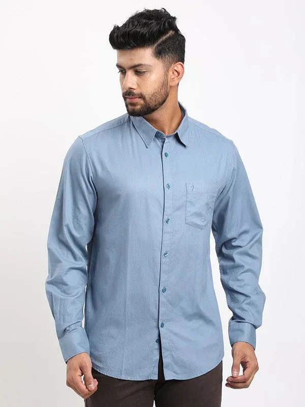Men's Solid Full Sleeves Cotton Shirt - Image 32