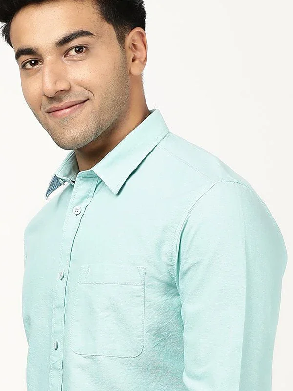 Men's Solid Full Sleeves Cotton Shirt - Image 2
