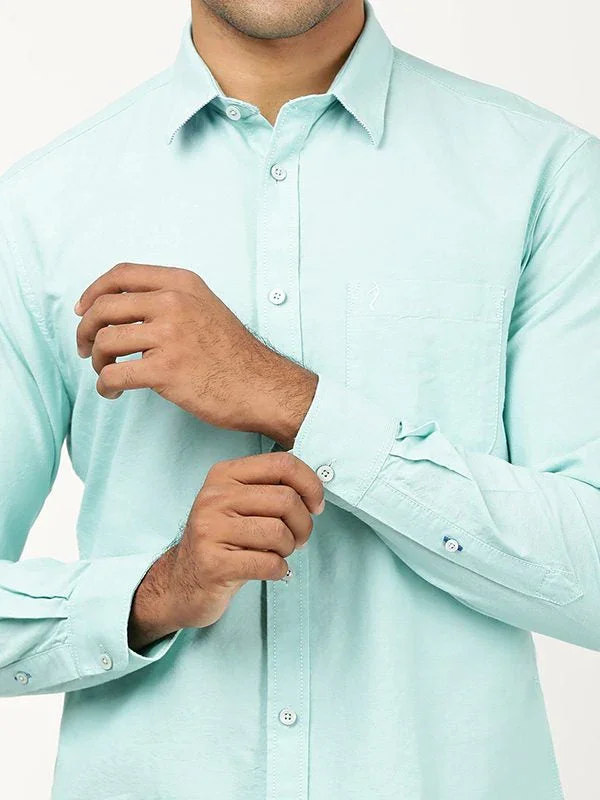 Men's Solid Full Sleeves Cotton Shirt - Image 3