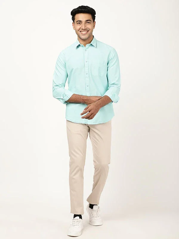 Men's Solid Full Sleeves Cotton Shirt - Image 4
