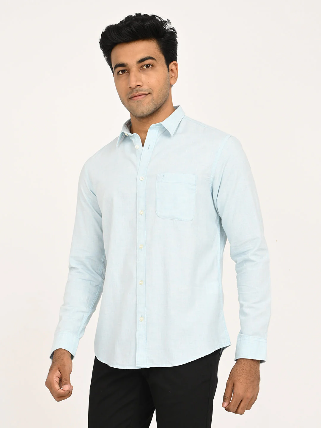 Men's Solid Full Sleeve Cotton Shirt - Image 2