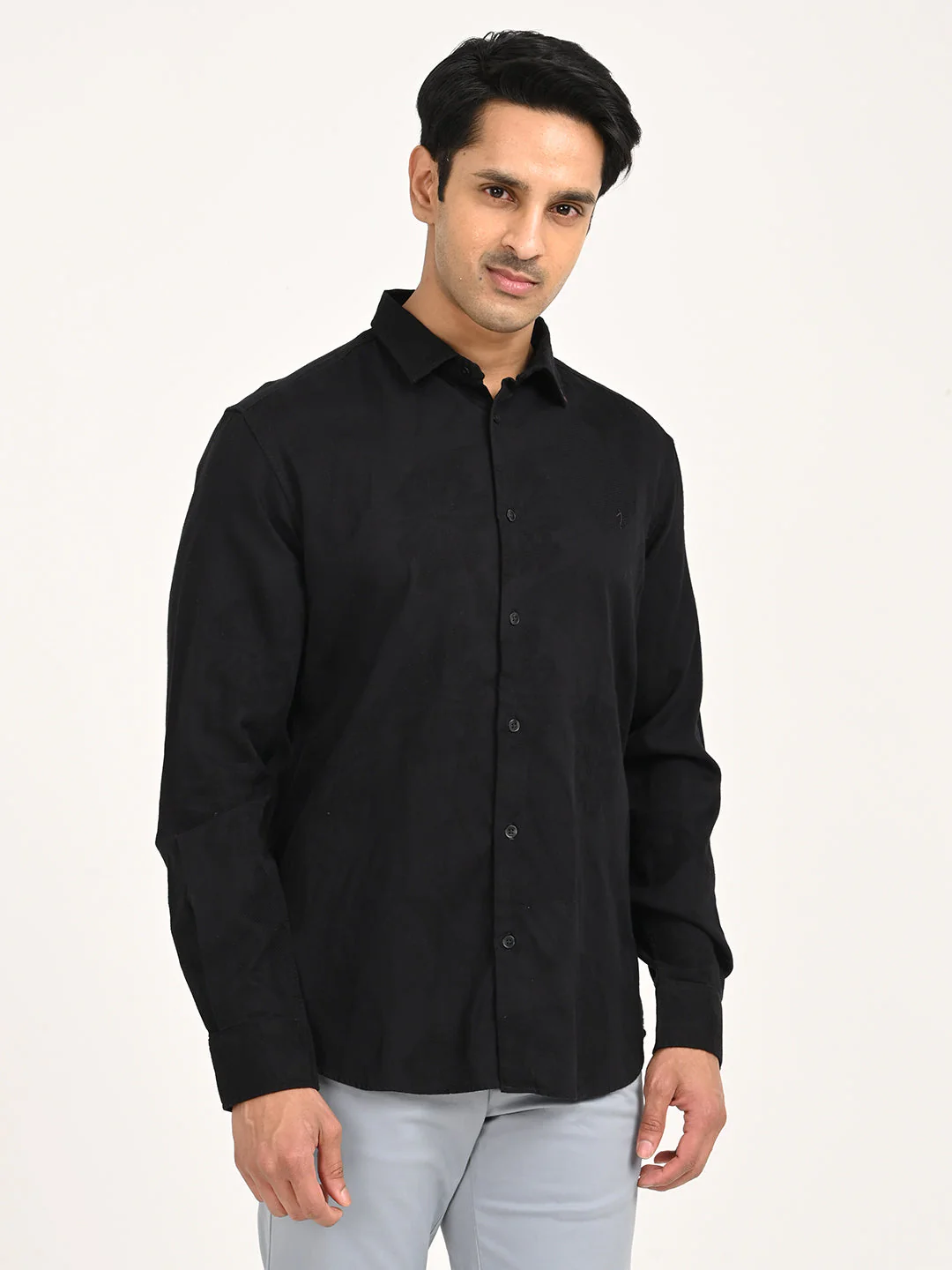 Men's Solid Full Sleeve Cotton Shirt - Image 3