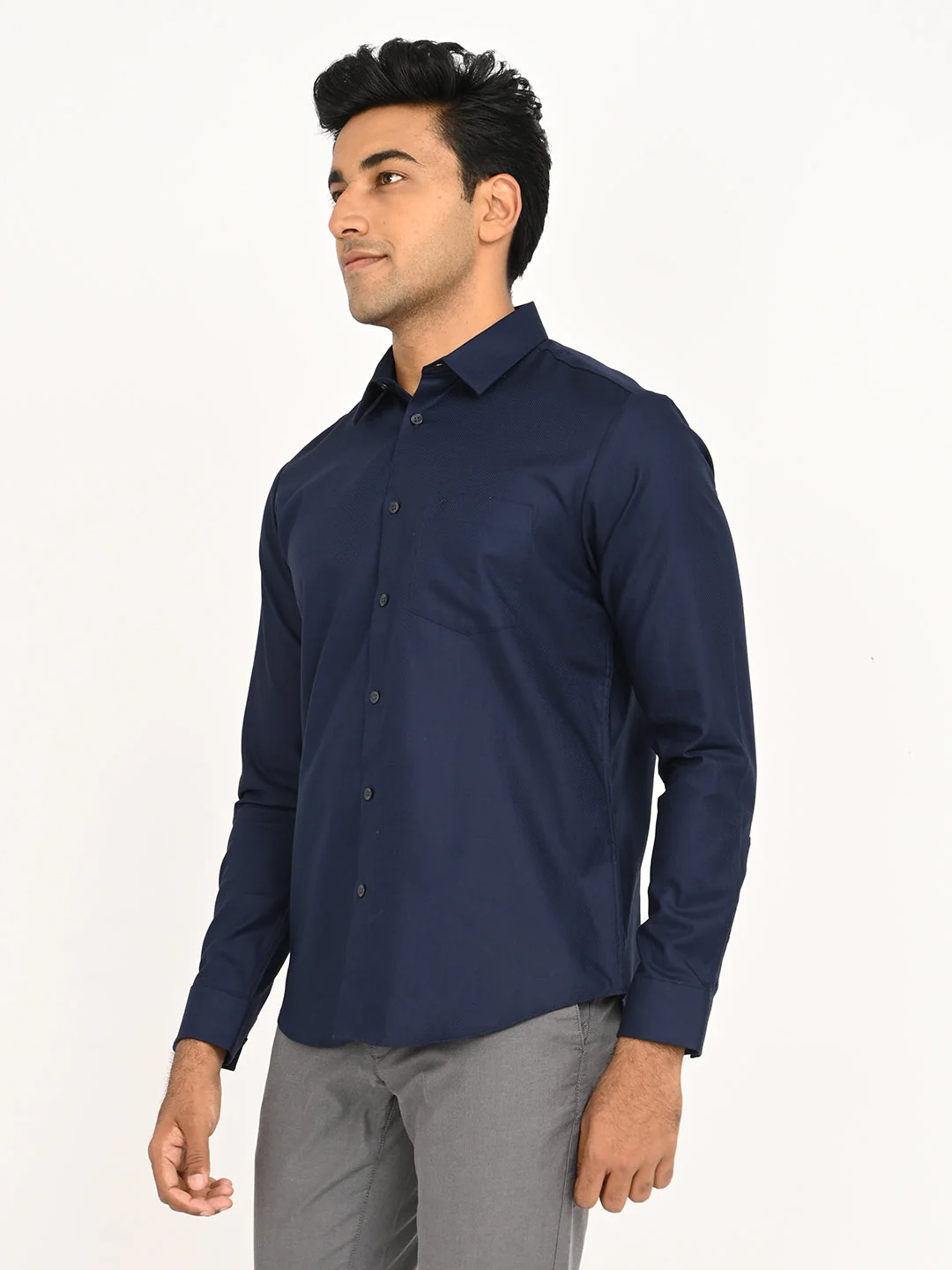 Men's Solid Full Sleeve Cotton Shirt - Image 2
