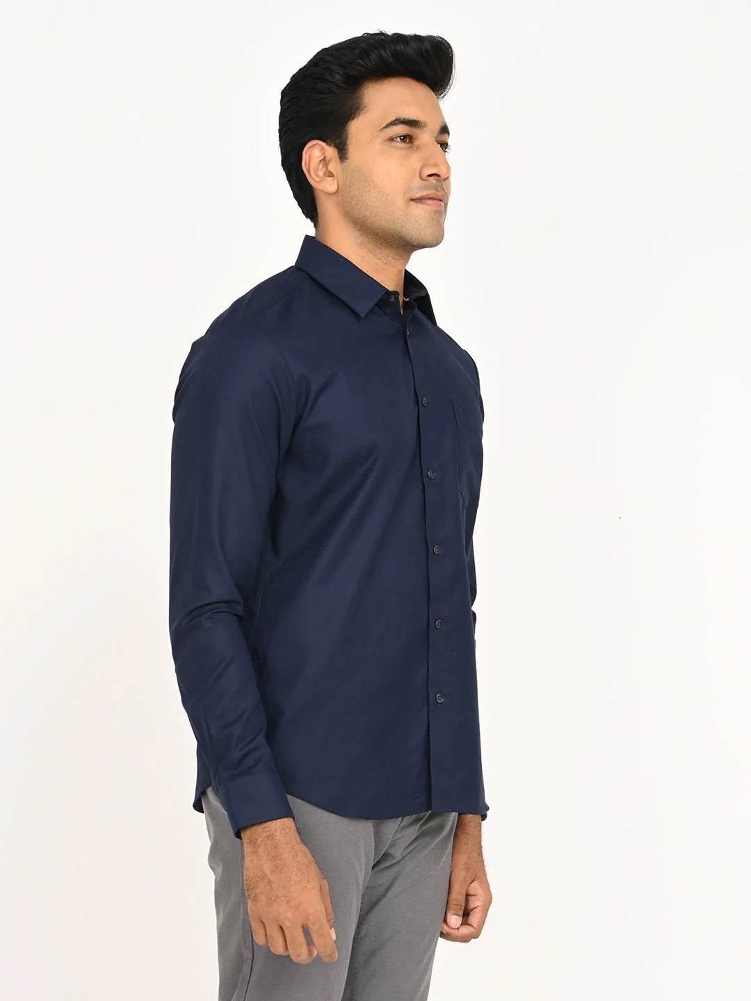 Men's Solid Full Sleeve Cotton Shirt - Image 3