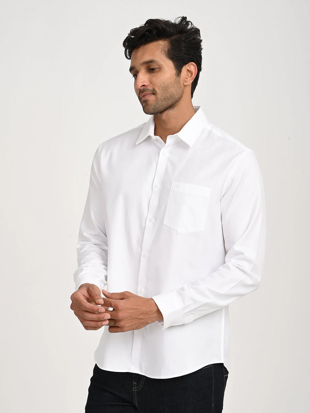 Men's Solid Full Sleeve Cotton Shirt - Image 8