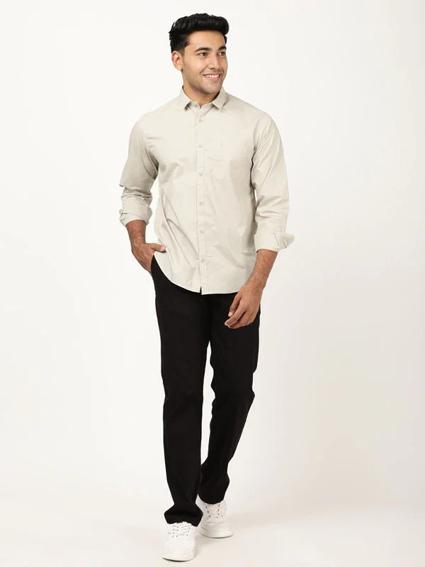 Men's Solid Full Sleeves Cotton Stretch Shirt - Image 10