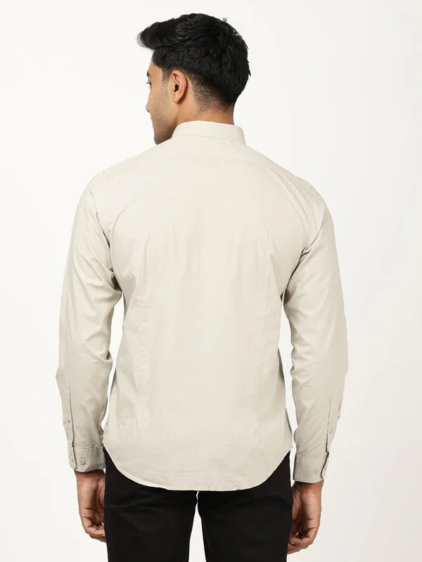 Men's Solid Full Sleeves Cotton Stretch Shirt - Image 11
