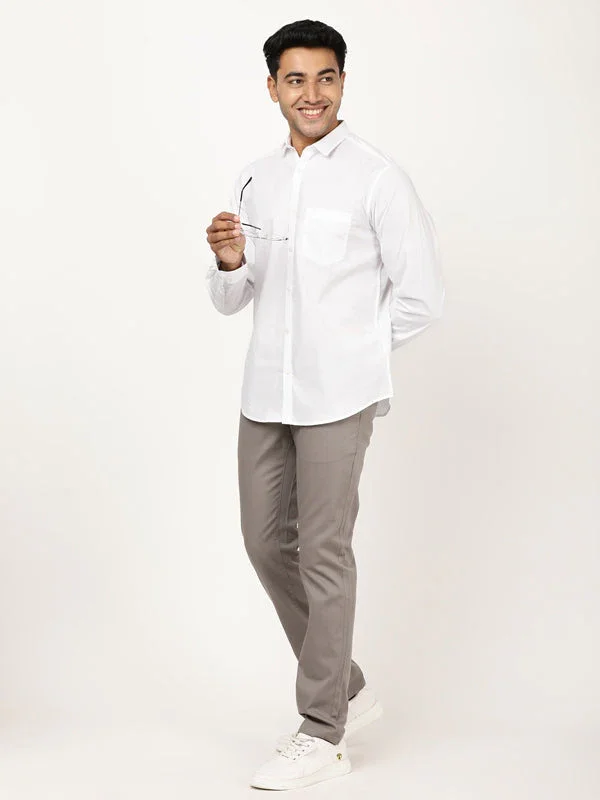 Men's Solid Full Sleeves Cotton Stretch Shirt - Image 20