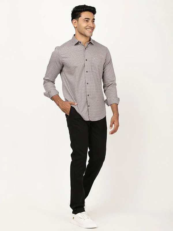 Men's Solid Full Sleeves Cotton Stretch Shirt - Image 4