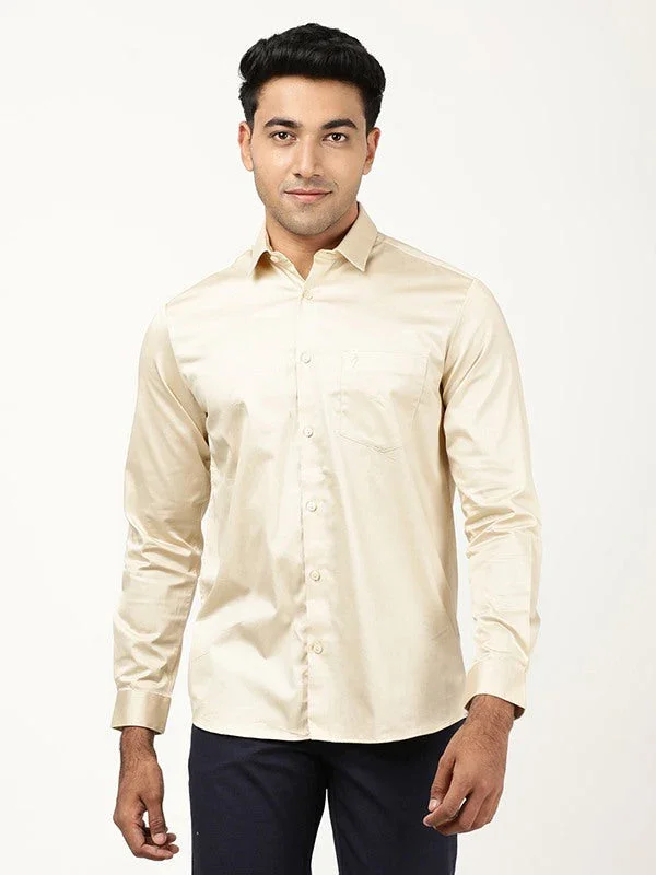 Men's Solid Full Sleeves Cotton Stretch Shirt - Image 11