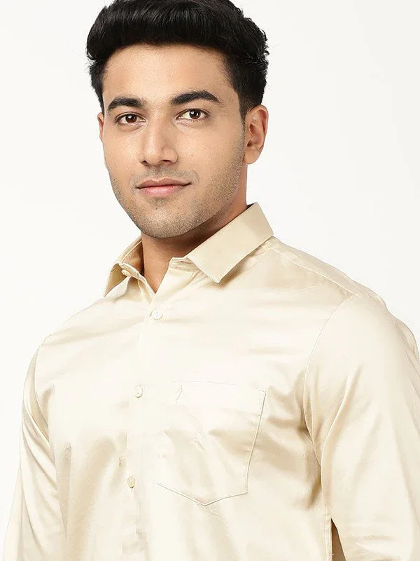 Men's Solid Full Sleeves Cotton Stretch Shirt - Image 12