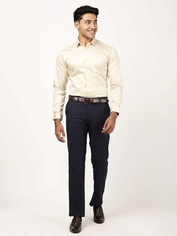 Men's Solid Full Sleeves Cotton Stretch Shirt - Image 14