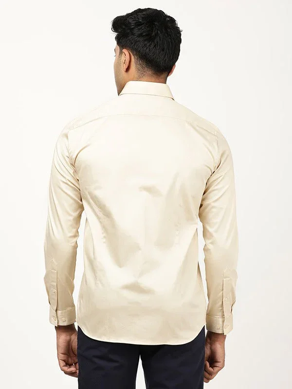 Men's Solid Full Sleeves Cotton Stretch Shirt - Image 15
