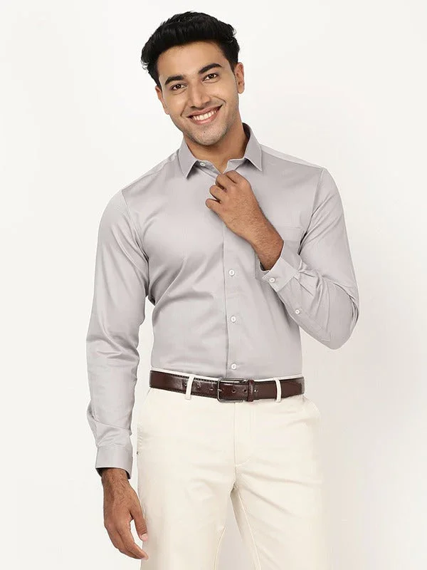 Men's Solid Full Sleeves Cotton Stretch Shirt - Image 16