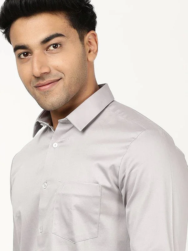 Men's Solid Full Sleeves Cotton Stretch Shirt - Image 17