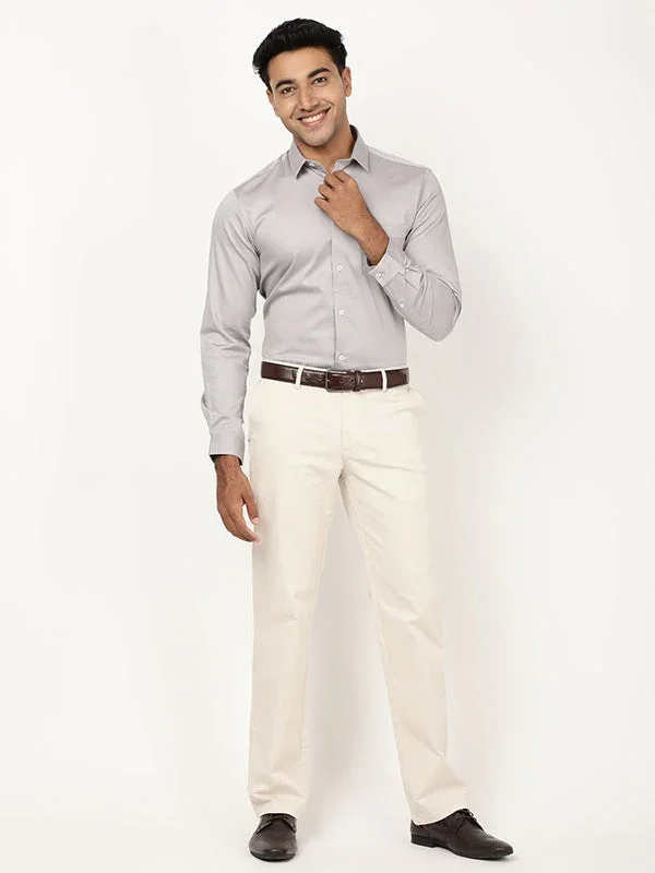 Men's Solid Full Sleeves Cotton Stretch Shirt - Image 19