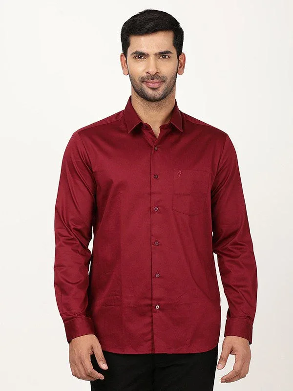 Men's Solid Full Sleeves Cotton Stretch Shirt - Image 21
