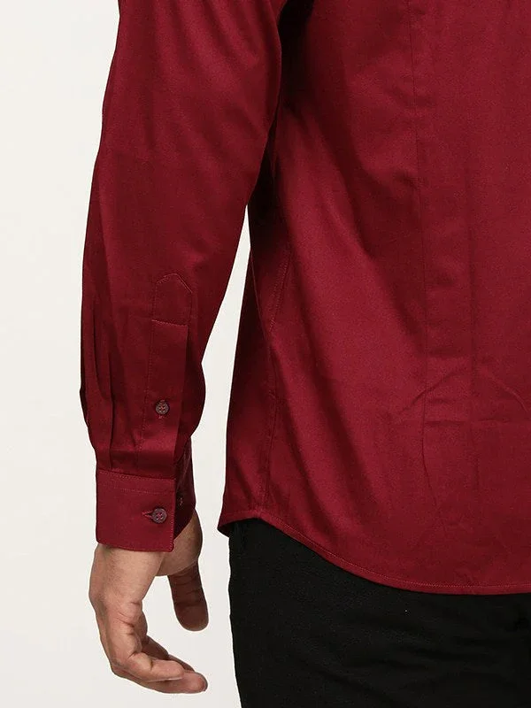 Men's Solid Full Sleeves Cotton Stretch Shirt - Image 23